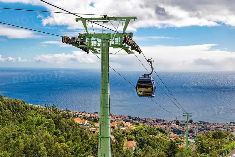 Cable car from the city centre to Monte, Teleférico Funchal, Funchal, Madeira, Portugal