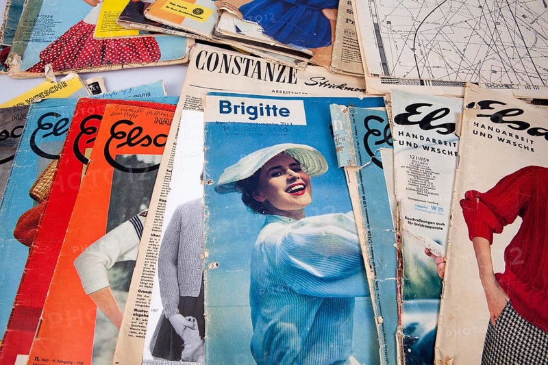 Old fashion magazines, 50s years, Germany