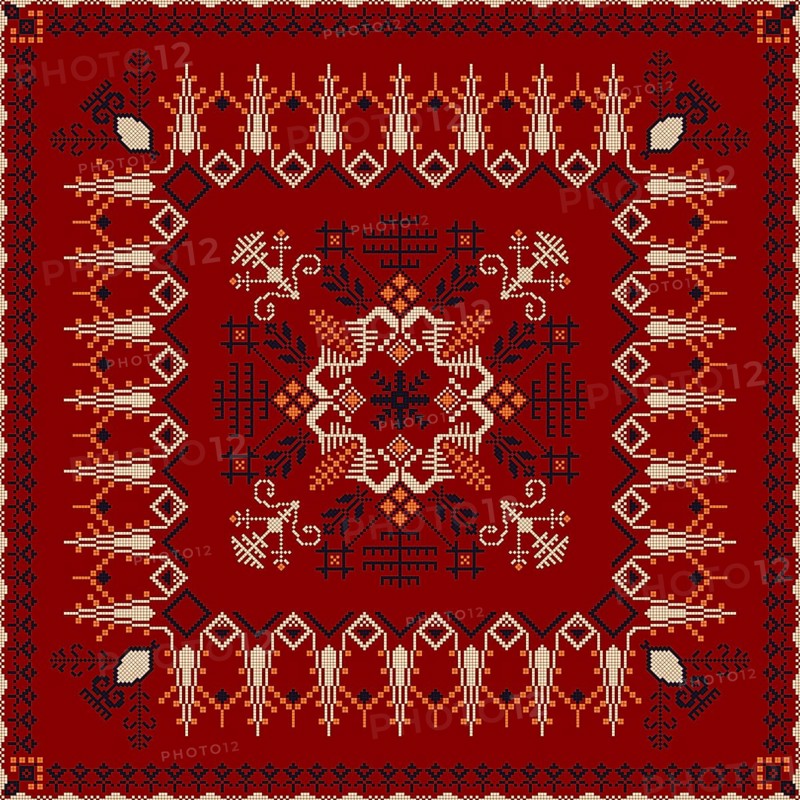 Traditional Latvian embroidery seamless pattern, vector illustration