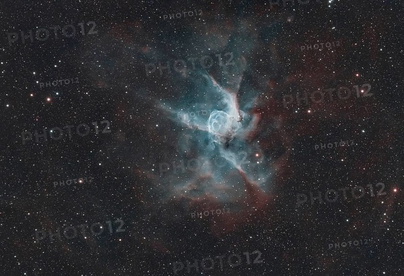 NGC2359, Duck Nebula or Thor's Helmet, a Wolf-Rayet Ring Nebula, a special type of emission nebula in the constellation of the Great Dog south of the celestial equator