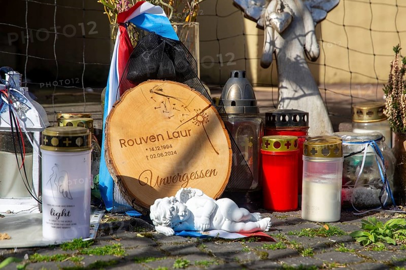 Commemoration of police officer Rouven Laur, murdered in 2024, at the market square in Mannheim
