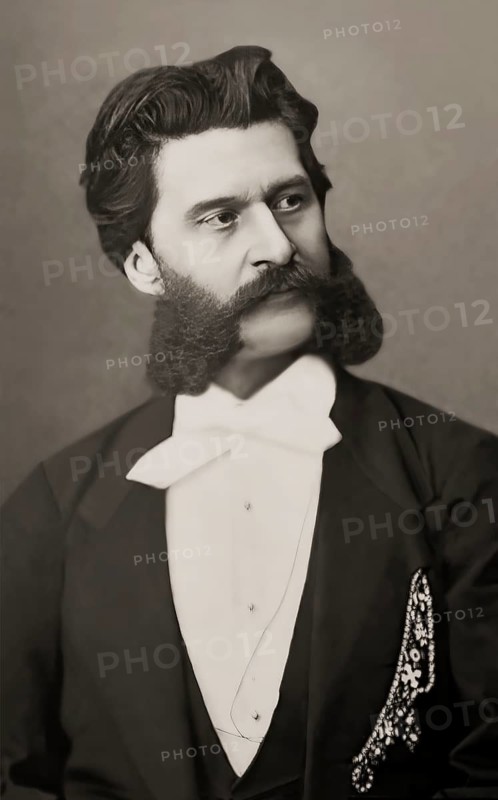 Johann Baptist Strauss II, 1825 – 1899, Austrian composer and violinist, Paris 1867, digitally edited according to a photograph