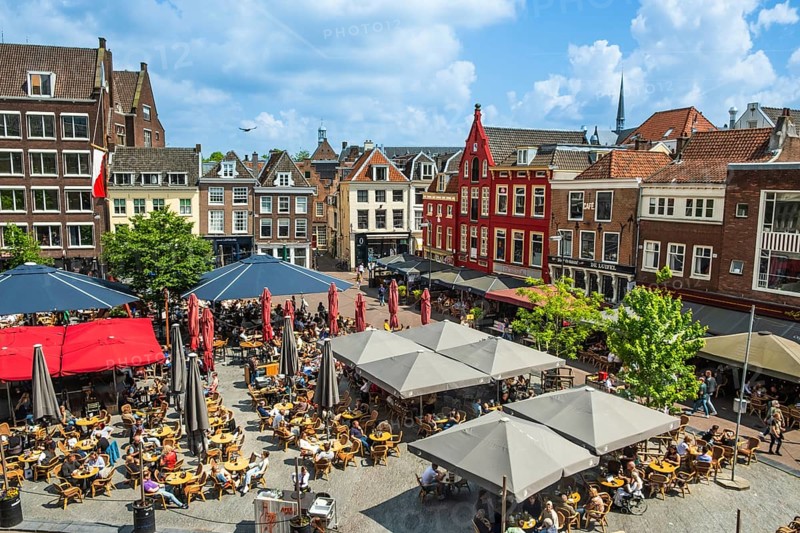 De Neude square in the historic centre of Utrecht, Netherlands