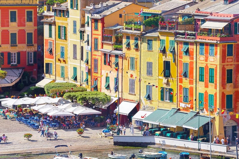 Historic district, top view, Portofino, Liguria, Italy