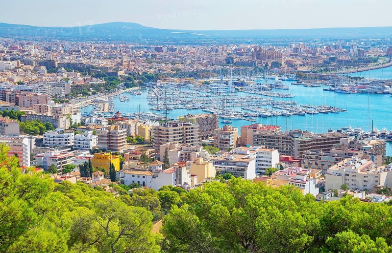 Palma de Mallorca city, high angle view, Palma de Mallorca, Mallorca, Balearic Islands, Spain