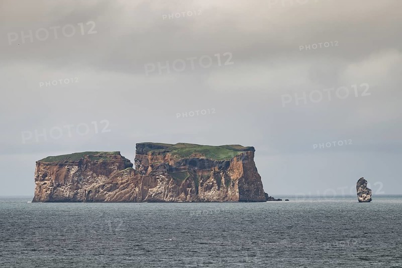 Saga and bird island Drangey in the evening light, Skagafjörður, North Iceland, Iceland