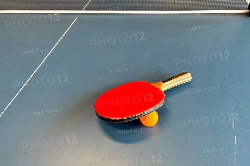 Table tennis table, bat and ball, Germany