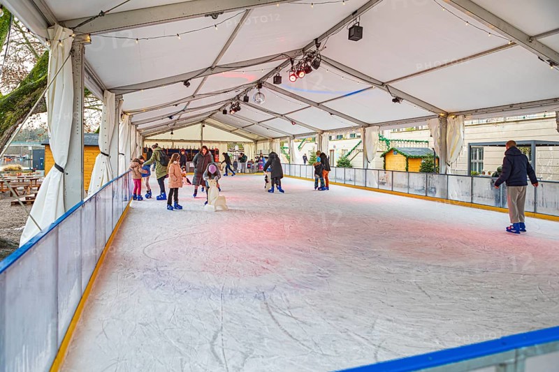 Zenner Wintergarten, ice skating in Treptower Park in Berlin, Germany