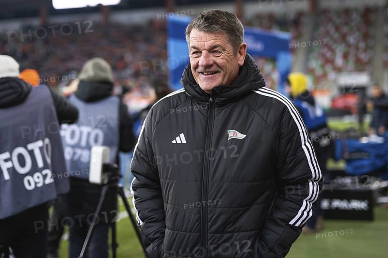 LUBIN, POLAND - FEBRUARY 17, 2025: Football match between KGHM Zaglebie Lubin vs Lechia Gdansk. Head coach of John Carver