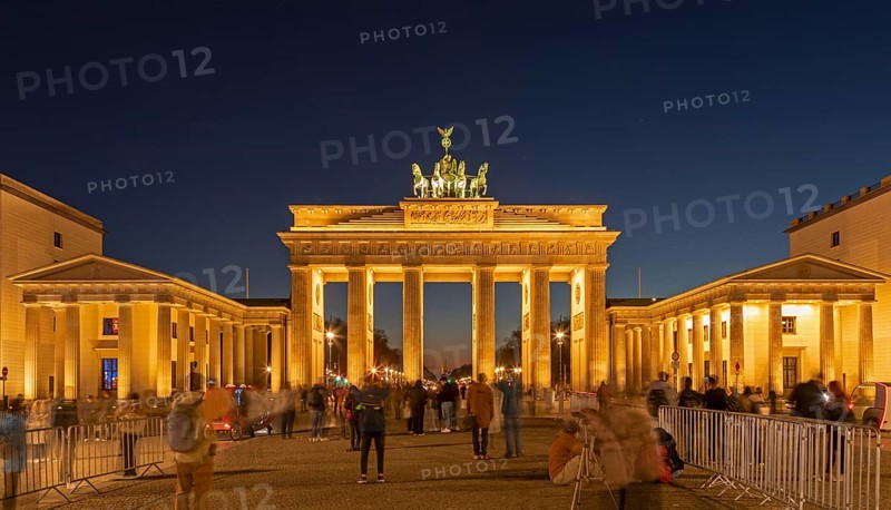 Illuminated Brandenburg Tor, Blue Hour, Berlin, Germany