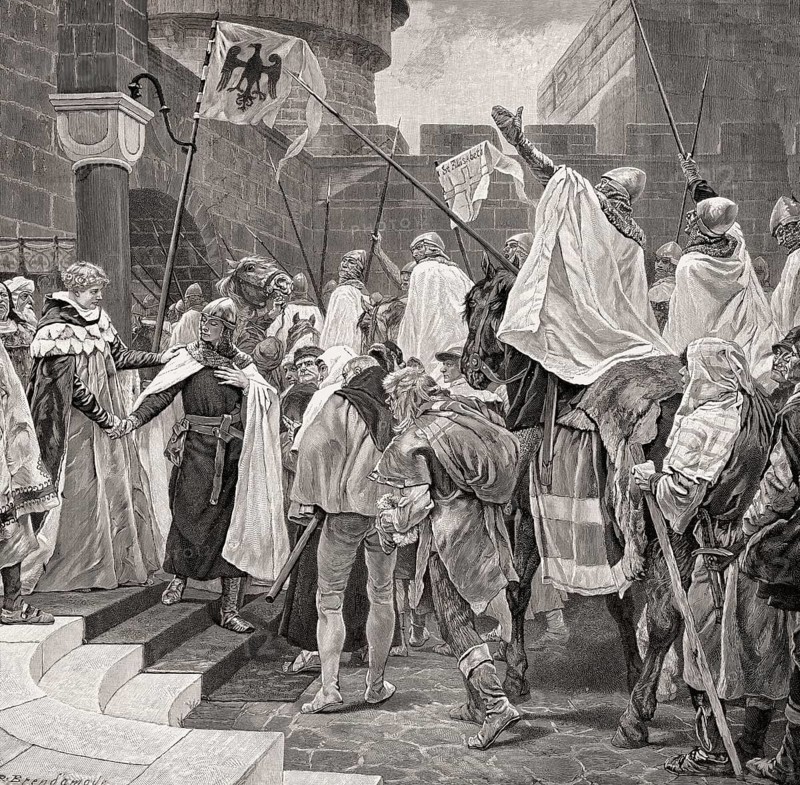 Knights of the Catholic military order, Frederick II, 1194-1250, German Holy Roman Emperor, before the Sixth Crusade