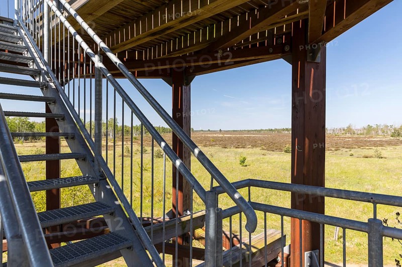 Observation tower on the heath trail in the Gohrischer Heide near Gröditz, Saxony, Germany