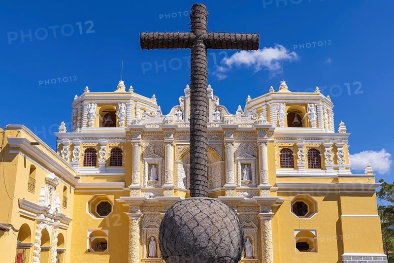 Guatemala, Antigua La Merced Church in historic city center Barrio Historico