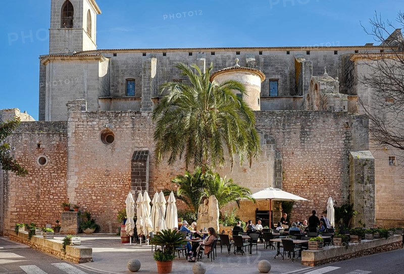 Sant Andreu Church in the old town of Santanyi, Majorca, Balearic Islands, Spain