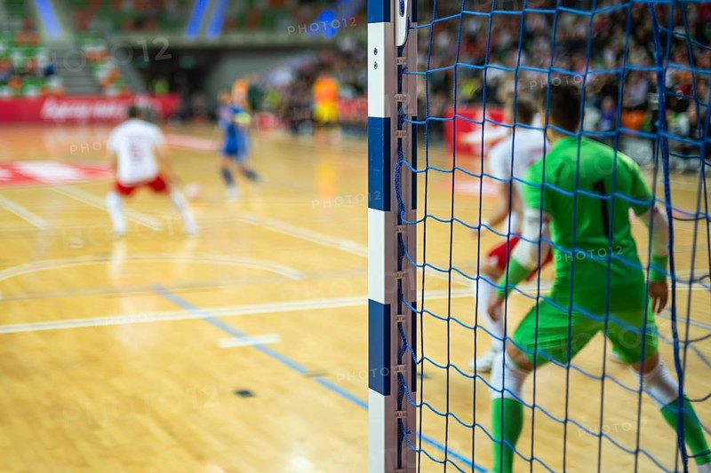 Detail of goal's post during the futsal match