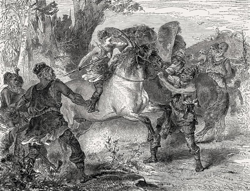 Exercises with weapons, Germanic family, early middle ages