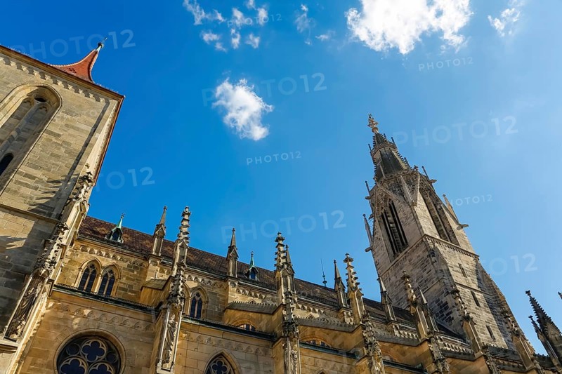 St Mary's Church Reutlingen, sacred building built from 1247 to 1343, cultural monument, Gothic church, Reformation church, Protestant church, place of worship, Christian architecture, main tower, church tower, restored in neo-Gothic style, Reutlingen, Baden-Württemberg, Germany
