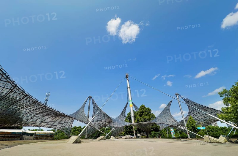 Roof construction, Olympic Park, Munich, Bavaria, Germany