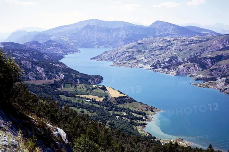Lake Lac de Serre Ponçon, Alpes de Haute Provence, France 1974
