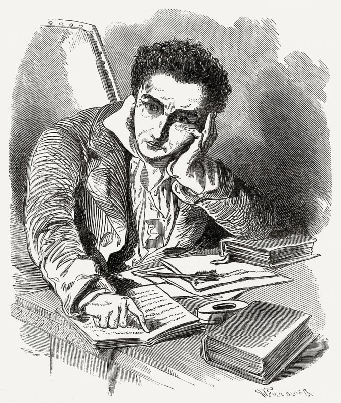 Ernst Theodor Amadeus Hoffmann, or E. T. A. Hoffmann, 1776 - 1822, German Romantic author of fantasy and horror, jurist, composer, music critic, and caricaturist, digitally edited