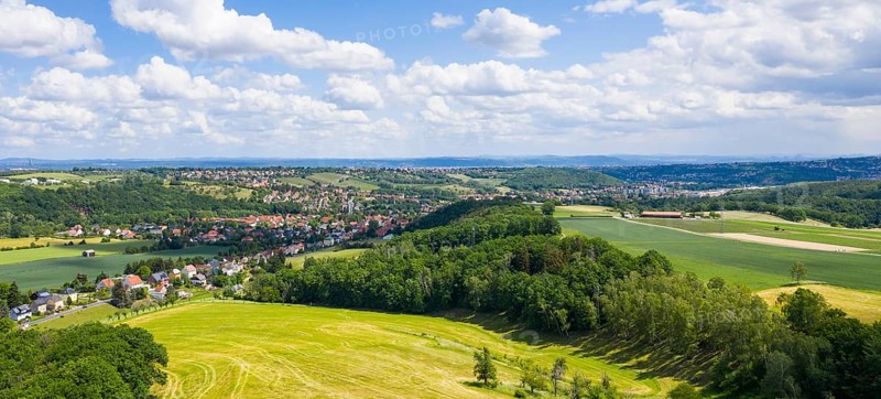 City view of the Wurgwitz district, aerial view, Freital, Saxony, Germany
