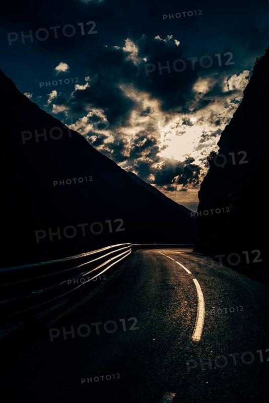 Hahntennjoch pass road in Tyrol in Lechtal, Austria