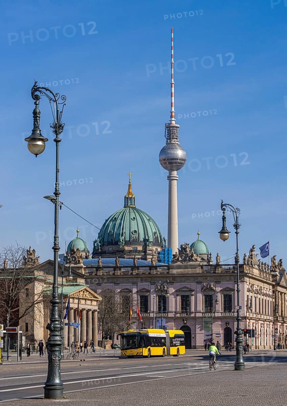 Unter den Linden, view of the Deutsches Museum and the Fernsheturm, Berlin, Germany
