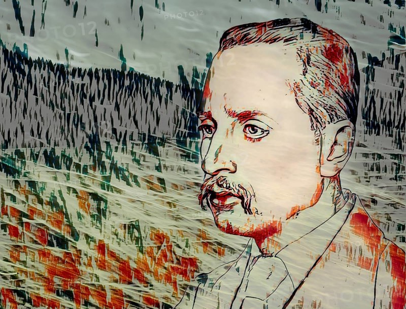 Portrait of Rainer Maria Rilke, 1875 – 1926, Austrian poet and novelist, based on a sketch by Emil Orlik, digitally edited