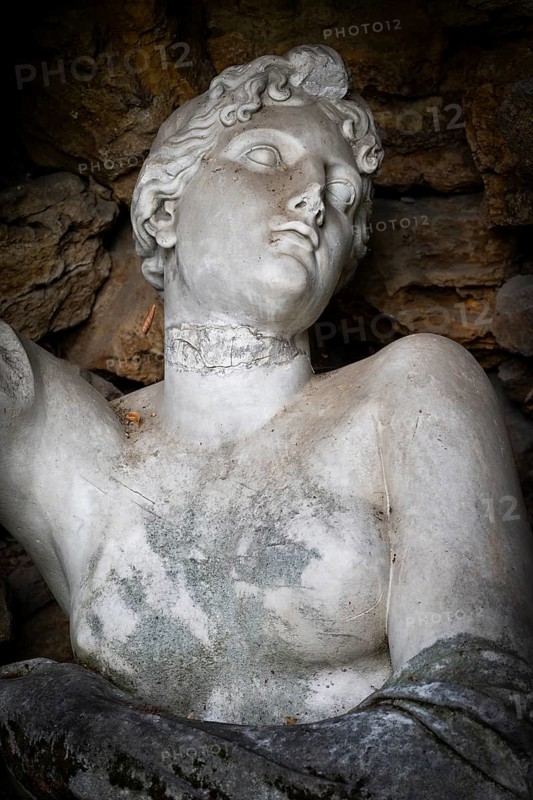 Water and Meadow Nymph, Torso of the Meadow Nymph, Johann Heinrich Dannecker, copy by Adolf Fremd (1922) in marble, Municipal Lapidarium, City of Stuttgart, Baden-Württemberg, Germany