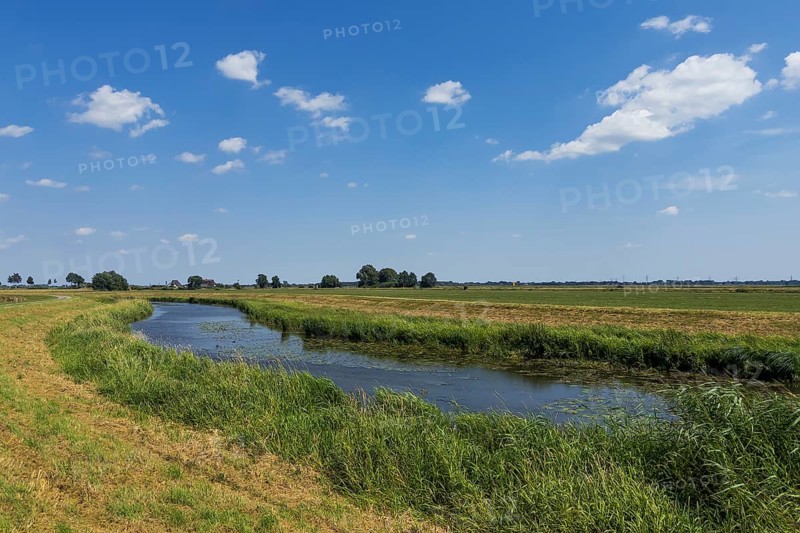 The Hunte, river, natural landscape, blue sky, nature, river course, Dümmer, Bohmte, Lower Saxony, Germany