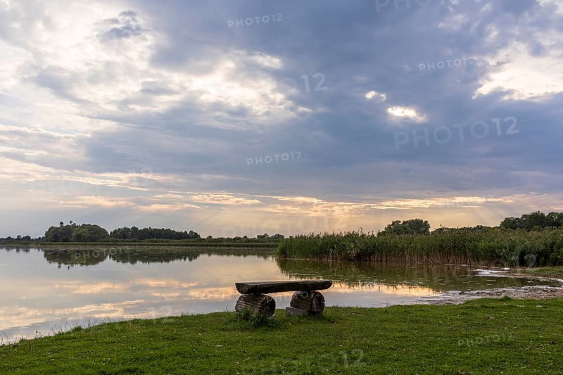 Lake Varchentin, evening mood on the shore, Mecklenburg Lake District, Mecklenburg-Western Pomerania, Germany