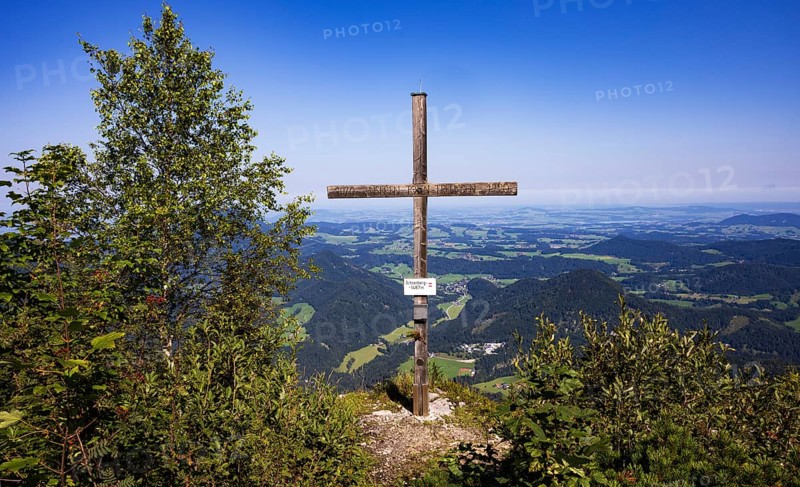 Summit cross on the Ochsenberg, Osterhorn group, Salzkammergut, Salzburg province, Austria