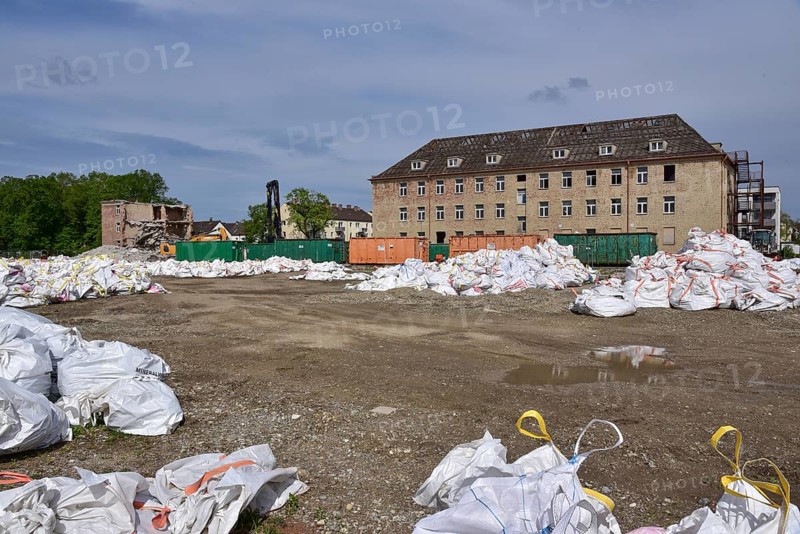 Demolition work on a former barracks, Augsburg, Bavaria, Germany