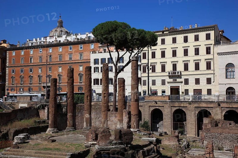 Largo di Torre Argentina, a square in the Pigna neighbourhood of Rome on the ancient Campus Martius, Italy