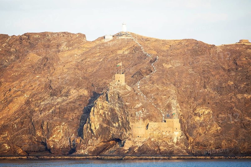 Boat trip along the al Khayran coast, Fort Al Jalali, Muscat, Oman