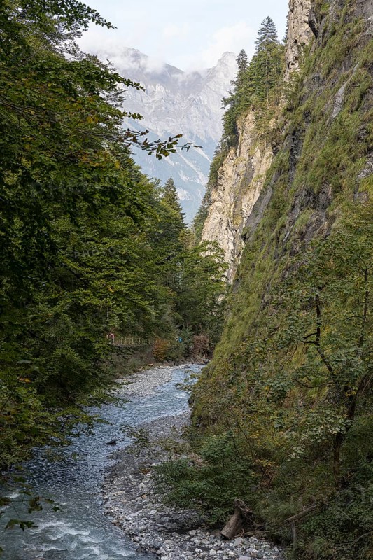 The narrow Tamina Gorge between Bad Pfäfers and Bad Ragaz, St. Gallen, Switzerland