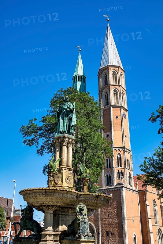 Heinrichsbrunnen at Hagenmarkt, Brunswick, Lower Saxony, Germany