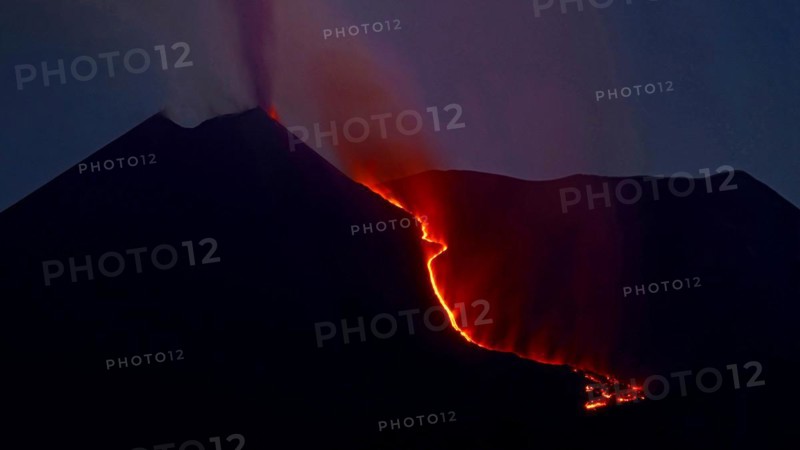 Sicily, volcanic eruption of Mount Etna, Sicily, Italy