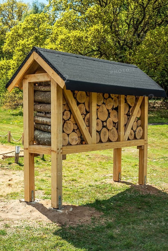 Insect asylum, insect box, insect hotel, bee house, an artificial help for nesting and overwintering insects in Stenshuvud national park, Simrishamn municipality, Skåne county, Sweden, Scandinavia