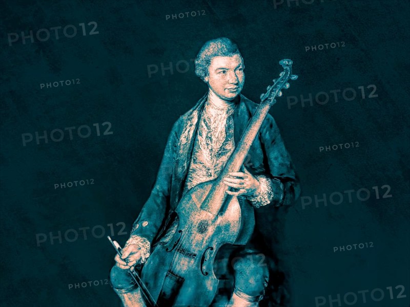 Carl Friedrich Abel, 1723? – 1787, German composer, digitally edited according to a painting by Thomas Gainsborough