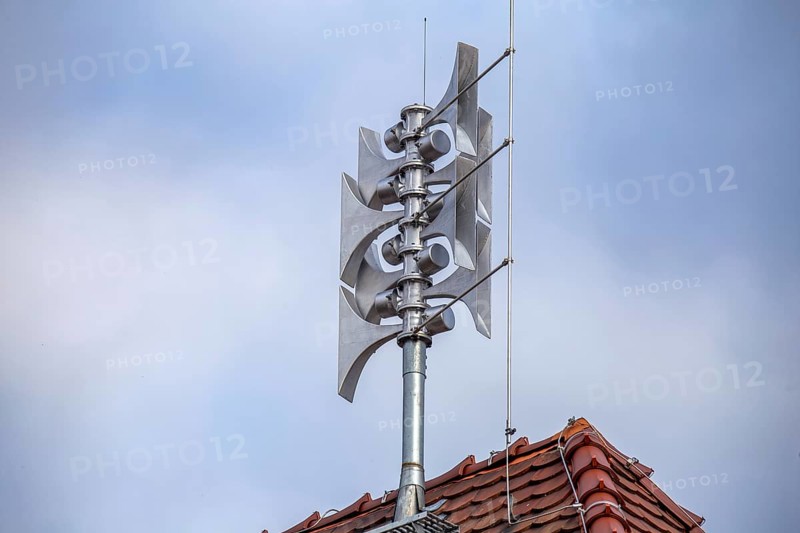 Close-up of a siren at a school