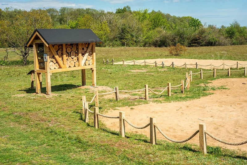 Insect asylum, insect box, insect hotel, bee house, an artificial help for nesting and overwintering insects in Stenshuvud national park, Simrishamn municipality, Skåne county, Sweden, Scandinavia