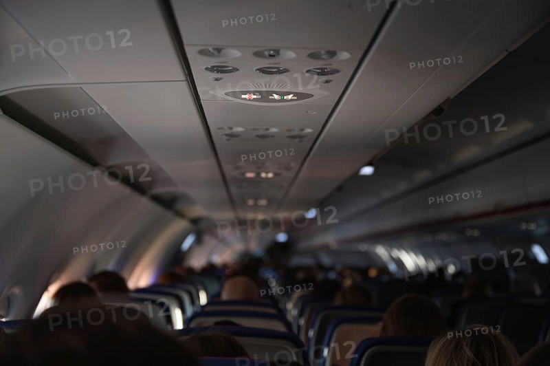 Infographic prohibition of smoking and fastening seat belts on the plane