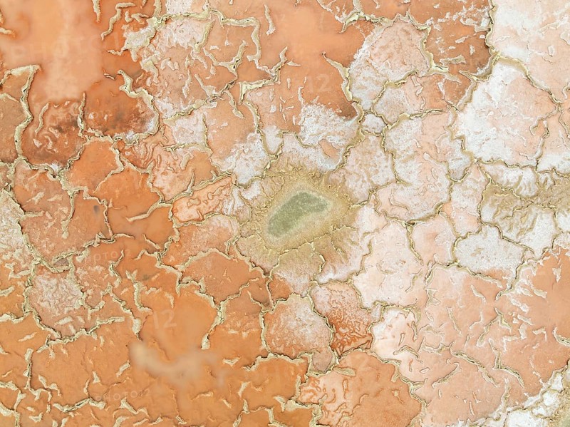 Salt marsh at the Skeleton Coast. Aerial view. Drone shot. Dorob National Park, Namibia