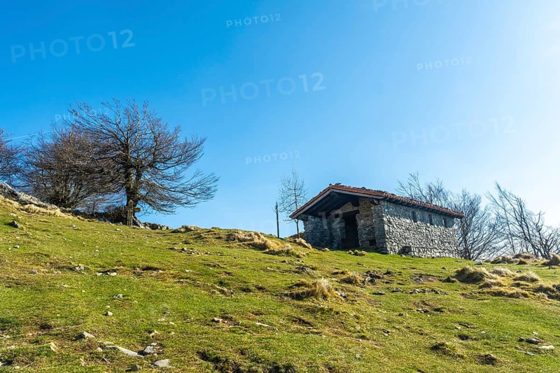 Beautiful border at the top of Mount Ernio or Hernio in Gipuzkoa at sunset, Basque Country