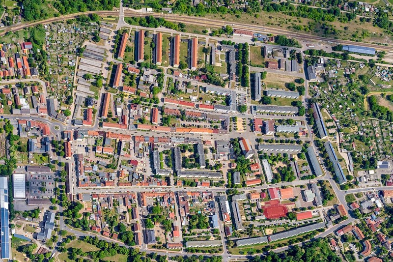 Wriezen, town, district, Märkisch-Oderland, Brandenburg, Germany, aerial view