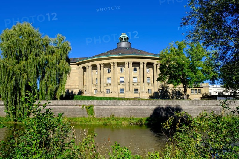 Regency building over the Franconian Saale, Bad Kissingen, Rhön, Lower Franconia, Franconia, Bavaria, Germany