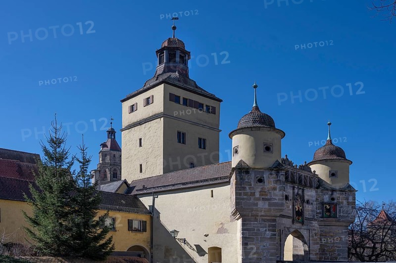 Ellinger Tor, medieval gate from the 14th century, Weißenburg, Middle Franconia, Bavaria, Germany