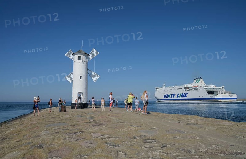 Holidaymaker, Mühlenbake, Stawa Mlyny, ferry Unity Line, Baltic Sea, Swinoujscie, West Pomeranian Voivodeship, Poland