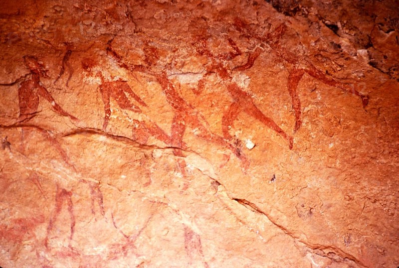 Famous prehistoric rock paintings of Tassili N'Ajjer, Algeria, north Africa 1973 Tassili N'Ajjer National Park